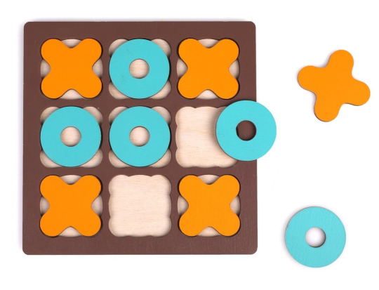 Головоломка "Крестики нолики", Коричневый