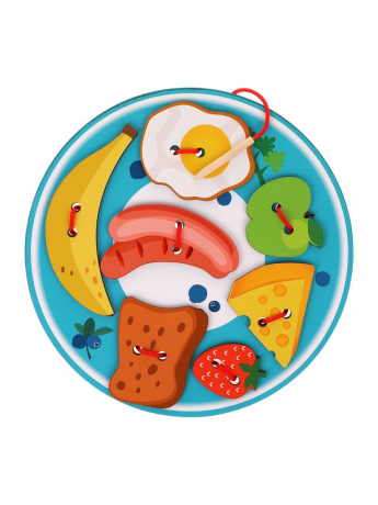 Игрушка развивающая ТМ "Mapacha" шнуровка. Вкусный завтрак