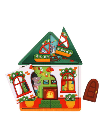 Игрушка развивающая ТМ "Mapacha": пазл.Дом Ежа двухуровневый