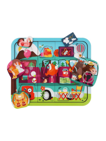 Игрушка развивающая ТМ "Mapacha": пазл."Путешествие на автобусе" многослойный