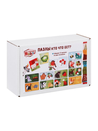 Игрушка развивающая ТМ "MAPACHA": Пазл-половинки "Кто что ест?"