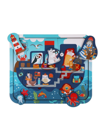 Игрушка развивающая ТМ "Mapacha": пазл многослойный "Корабль"