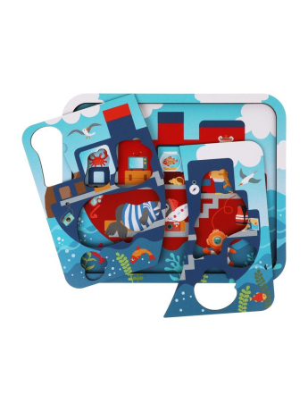 Игрушка развивающая ТМ "Mapacha": пазл многослойный "Корабль"