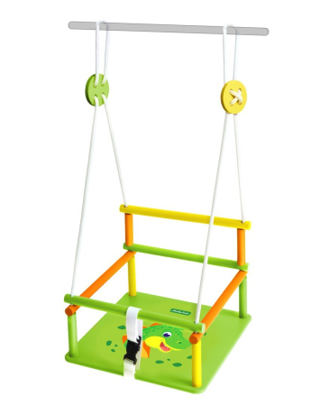 Качели детские деревянные с рисунком Moby Kids Дино