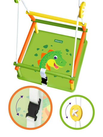 Качели детские деревянные с рисунком Moby Kids Дино