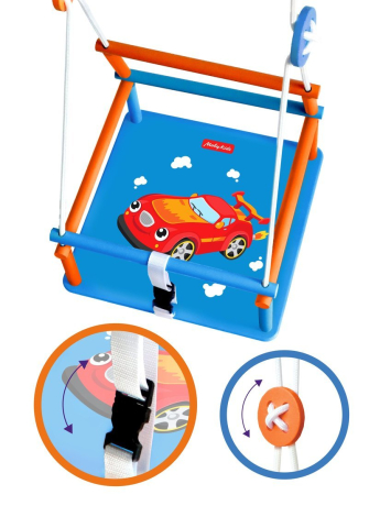 Качели детские деревянные с рисунком Moby Kids Машинка