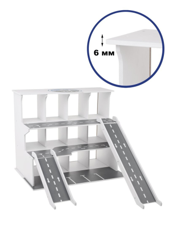 Игрушка деревянная ТМ "Пламенный мотор": гараж-парковка. Полиция