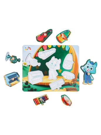 Игрушка развивающая ТМ "MAPACHA": Вкладыши. Цветняшки "Музыкальное представление Котенка Мур"