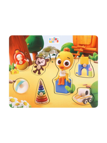 Игрушка развивающая ТМ "MAPACHA": Вкладыши.Цветняшки "Летняя прогулка Цыпленка Пи"