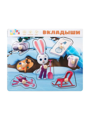 Игрушка развивающая ТМ "MAPACHA": Вкладыши. Цветняшки "Зимняя прогулка Зайчонка Скок"