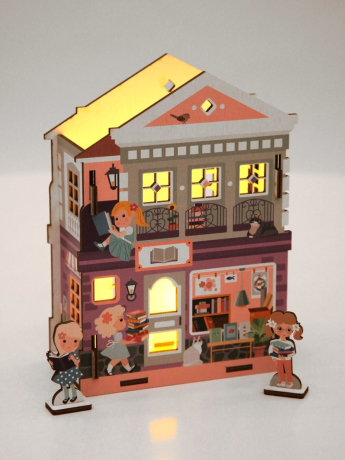 Изделие деревянное декоративное сувенирное ТM «Collaba time»: Домик для интерьера Книжный