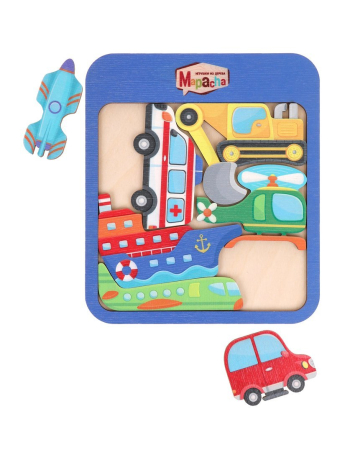 Игрушка развивающая ТМ "MAPACHA": головоломка. "Транспорт"