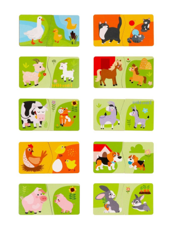 Игрушка развивающая ТМ "MAPACHA": Пазл. Домашние животные. Где чей малыш?