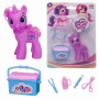 Игровой набор Пони-единорог фиолетовая с чемоданчиком и медицинскими игровыми предметами