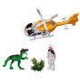 Игровой набор Мир динозавров (динозавр, вертолет, фигурка человека, аксессуары)