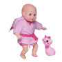 Пупс Baby Ardana 23 см, в банном халате и игрушкой кошечка