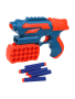 Бластер, в комплекте: мягкие пули 5шт., патронташ
