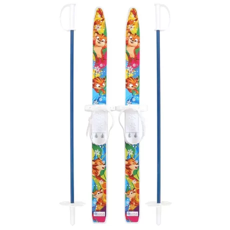 Лыжи детские Лыжики-Пыжики Тигренок с палками, 75 см, размер 24-31