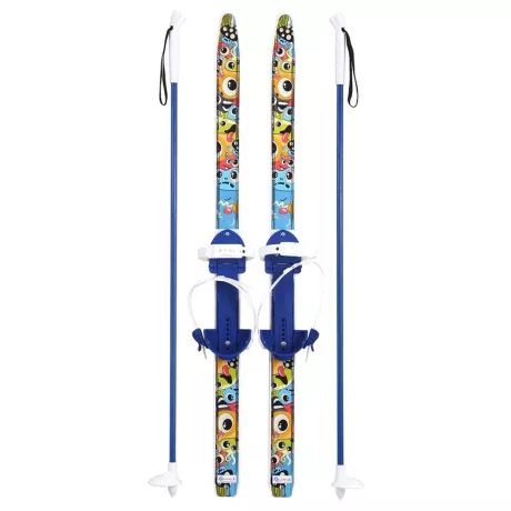 Лыжи детские Быстрики Мультяшки с палками, 90 см, размер 28-32
