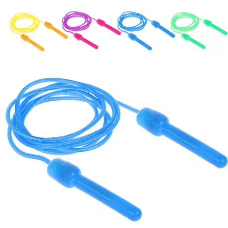 Скакалка, 2.5м, веревка пластик, ручки разноцветный под перламутр пластик, 4-5 цветов микс