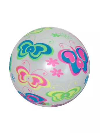 Мяч детский флуоресцентный "Бабочки", ПВХ, 22 см., 60 г., в ассорт.
